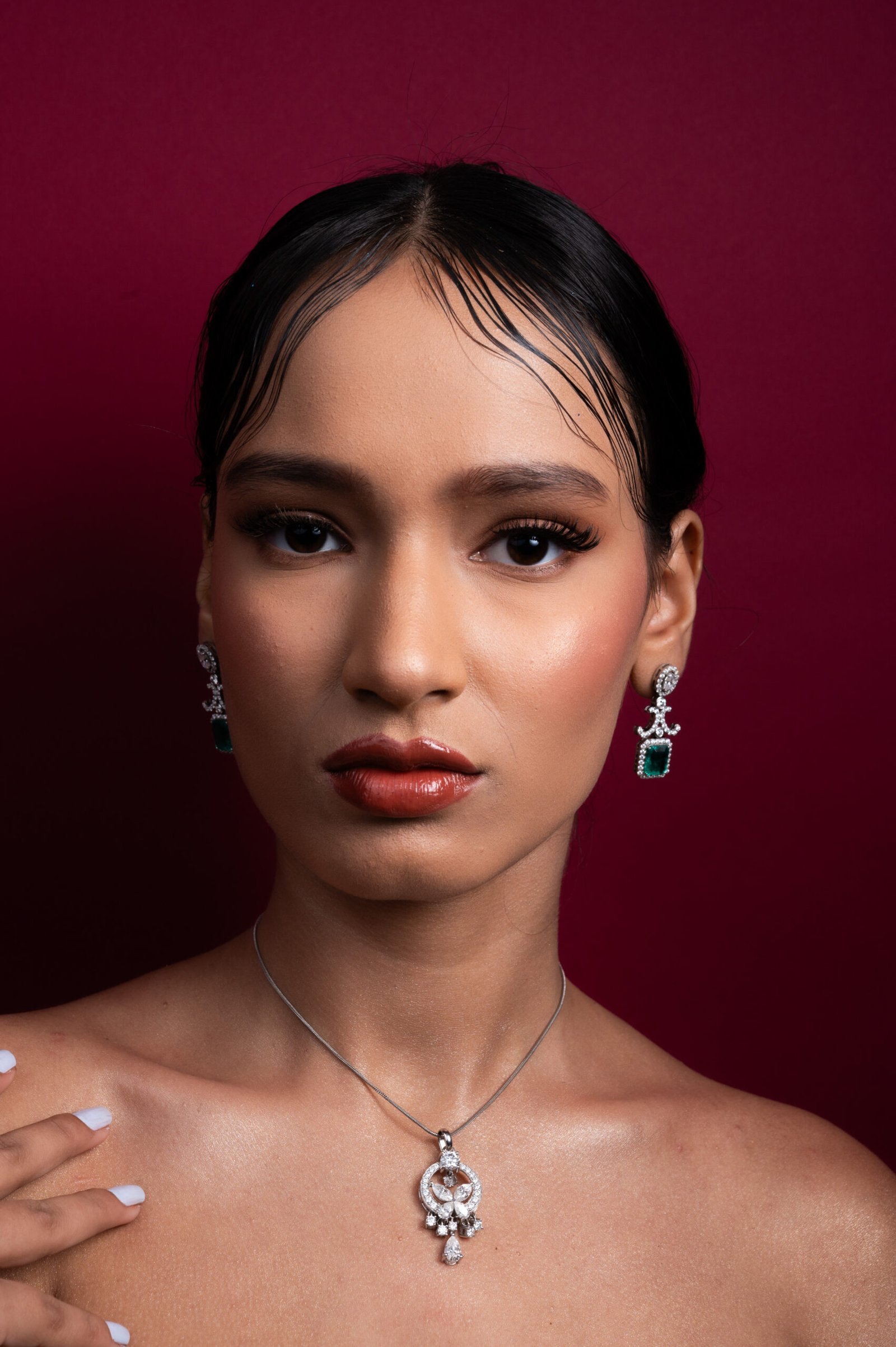 Pear double halo necklace (Copy)