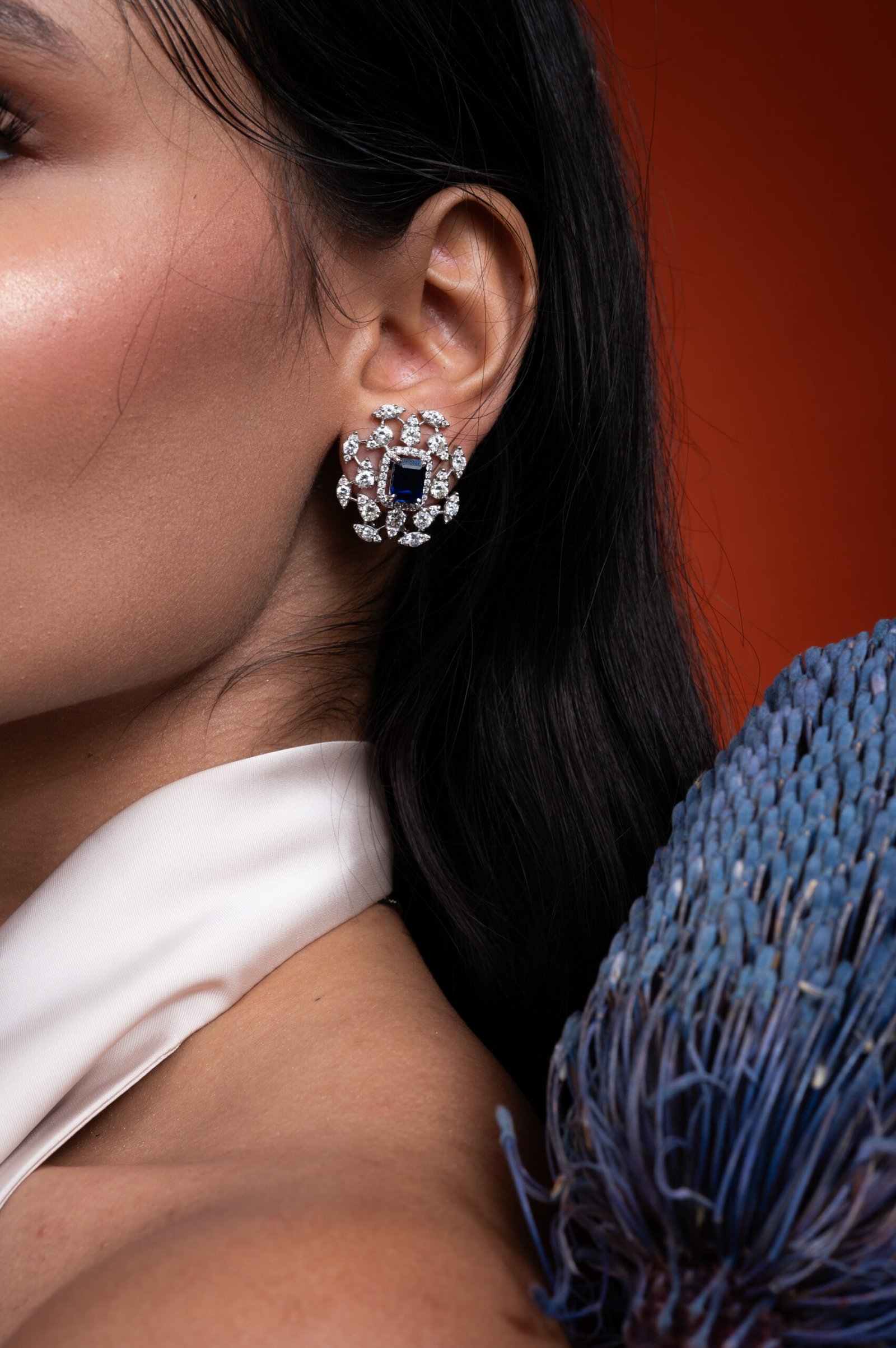 Nomita diamond and sapphire earrings
