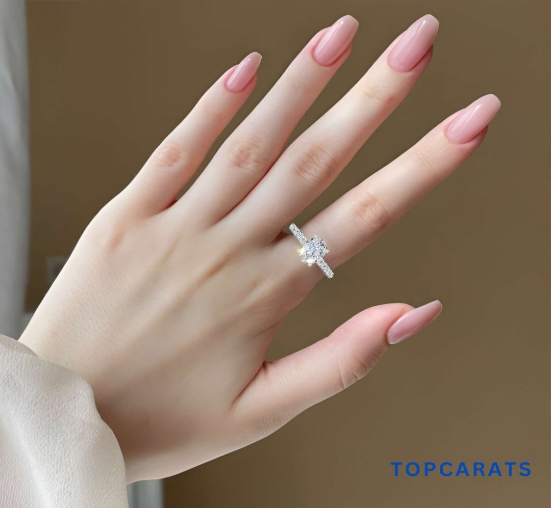 Oval Cut Hidden Halo Diamond Engagement Ring